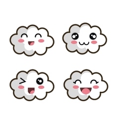 Set cartoon face cloud design vector image