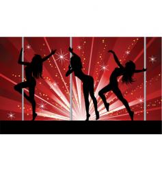 Pole dancers vector image