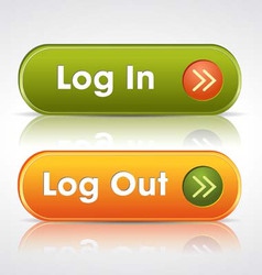 Login and log out buttons vector image