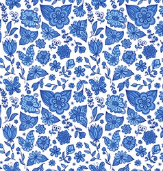 Seamless floral pattern vector image