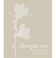 Card with stylized magnolia re vector image