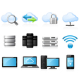 Cloud computing icons vector image
