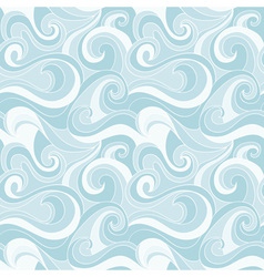 Seamless sea waves beautiful cartoon pattern vector image