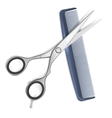 Scissors and comb for hair vector image