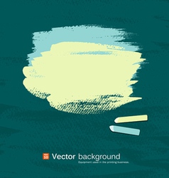 Chalk green and blue pastel on blackboard vector image