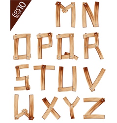 Old Grunge Wooden Alphabet Old Grunge Wooden Alphabet vector image