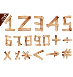 Old Grunge Wooden Alphabet number vector image