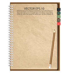 Old Brown paper Notebook vector image
