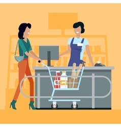 Shopping in Grocery Store vector image