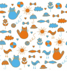Cute childish doodle pattern pattern vector image