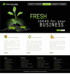 Web site for business black with green sprout Web site for business black with green sprout vector image