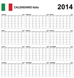 Calendar 2014 Italy Type 22 vector image