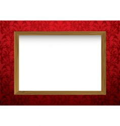 Wood frame on red vector image
