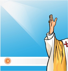 New pope with argentina flag vector image