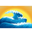 The waves and the sun vector image