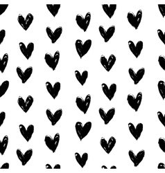 Velentines day pattern with hand painted hearts vector image