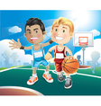 Kids playing basketball vector image