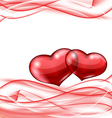 Cute hearts Valentine wavy background vector image