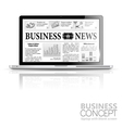 Concept - Digital News Laptop with Business News vector image