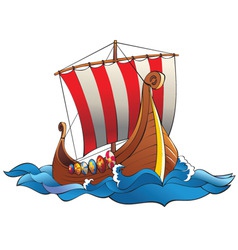Drakkar of vikings vector image