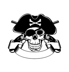 Pirate and crossed pistols vector image