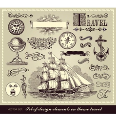 Set of travel symbols vector image