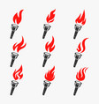 Torch symbol set vector image