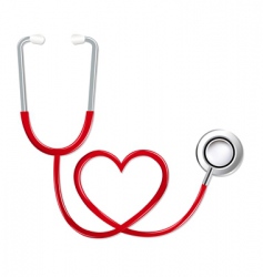 Stethoscope in shape of heart vector image