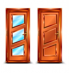 Wooden door vector image
