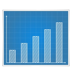 Blueprint bar graph vector image