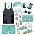 Youth fashionable set vector image
