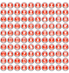 Icon set 100 vector image