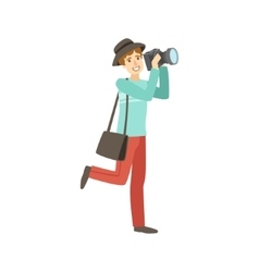 Professional Photographer Taking Pictures With Professional Photographer Taking Pictures With vector image