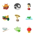 Stay in China icons set cartoon style Stay in China icons set cartoon style vector image