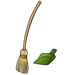 Broom and scoop vector image