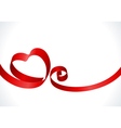 Red heart from ribbon vector image