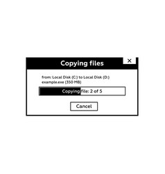 Loading data window with progress bar on white Vector Image