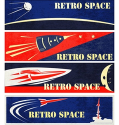 Retro Space Web Banners vector image