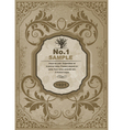 Grunge label with floral vector image