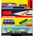 Retro Auto Delivery Web Banners vector image
