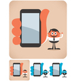 Holding Smartphone vector image