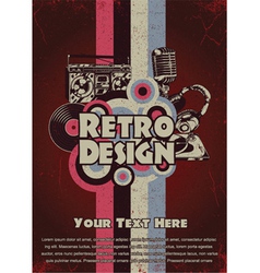 Retro music poster vector image
