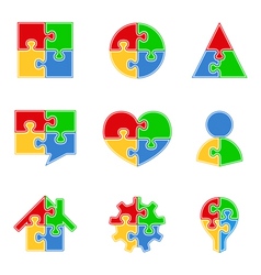Abstract Puzzle Objects vector image