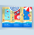Summer vacation tri-fold brochure design vector image