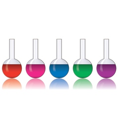 Set of colorful laboratory glassware Set of colorful laboratory glassware vector image