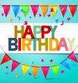Happy Birthday Retro Colorful Card Bunting with vector image