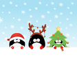 Costumed Penguins With Paper vector image