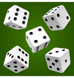 White rolling dice set icon vector image