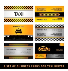 Business card taxi - fourth set vector image