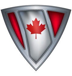 Steel shield with flag canada vector image